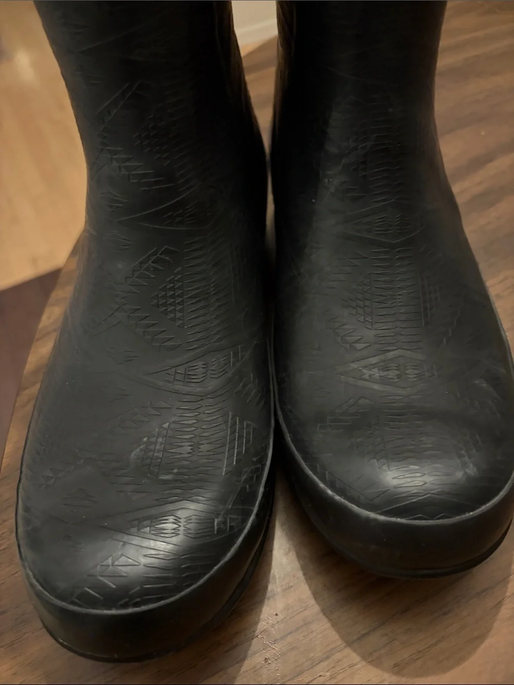 Pendleton Black Rain Boots with Gold Hardware NWOT -Sz 9